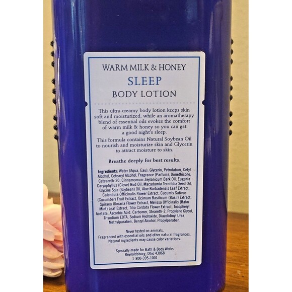 Bath & Body Works Aromatherapy Sleep Warm Milk & Honey Lotion GLASS PUMP BOTTLE - Picture 6 of 9